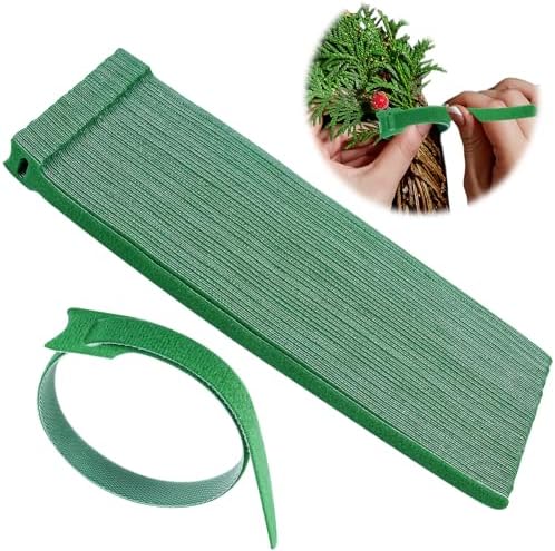 80Pcs Christmas Garland Ties Green Hook and Loop Adjustable Holiday Garland Hanger Nylon Garden Plant Cable Strap for Wreath Garland Making Christmas Tree Door Banister Railing Stairway Decoration