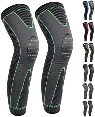Full Leg Sleeves Long Compression Leg Sleeve Knee Sleeves Protect Leg, for Man Women Basketball, Arthritis Cycling Sport