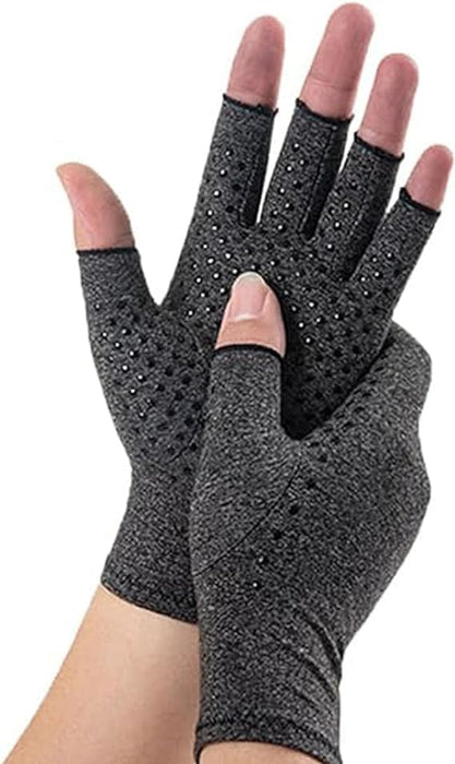 Premium Bamboo Gloves, One Compres Bamboo Arthritis Gloves for Women Men,Fingerless Design, Breathable Fabric