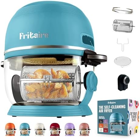 Non Toxic Air Fryer™ - Glass AirFryer 5 Quart w/ 360 Visibility, Self-Cleaning, 400F Vortex Air Fryer for Even Cooking, BPA-Free Teflon Free, 9-in-1 Functions, Rotisserie, Roast, Bake, Sage