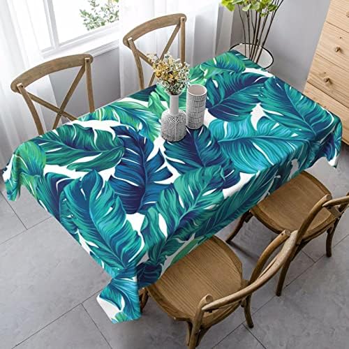 Tropical Palm Leaves Rectangle Tablecloths Table Cover Home Table Cloth for Kitchen Dining Party 60 X 90 Inch