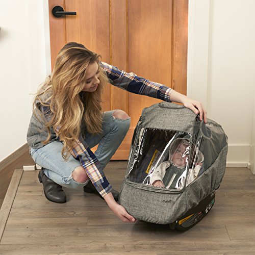 Evenflo Infant Car Seat Weather Shield, Rain Cover, Ventilated Panels (Gray Melange)