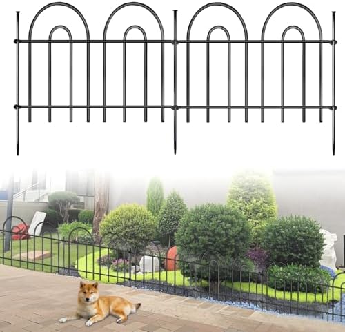 45ft X 21in Animal Barrier Fence, 32 Panels No Dig Fence for Dogs Rabbit, Anti Digging Defense Barrier Garden Edging Border, Rustproof Metal Arched Decorative Garden Fencing for Outdoor, Yard, Lawn