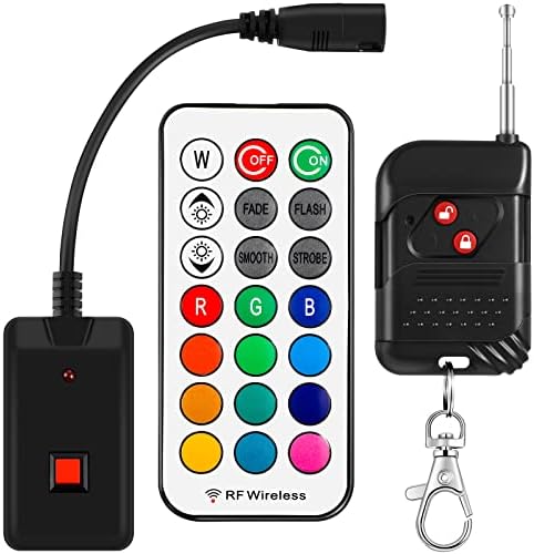 3 Pack Fog Machine Remote Control Replacement Part and Receiver 3 Pins Round Plug 13 Colors Wireless and Wired Remote with Fuse Protect for 400W 500W Fog Machine for Halloween Christmas New Year
