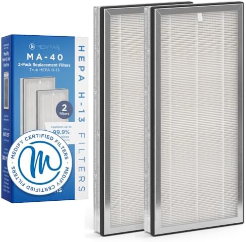 Medify Air Air MA-40 Air Purifier Medical Grade True HEPA H13 Genuine Replacement Filter (ME-40, 2-Pack)
