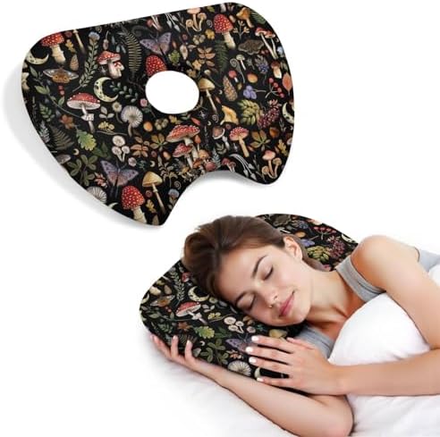 Ear Piercing Pillow for Side Sleepers Pillows with Holes for Ear Pain,Donut Pillow for Ear Side Sleeping Pillow for Adults CNH Ear Pain Relief Pressure Sores Ear Pillow with Hole in Center