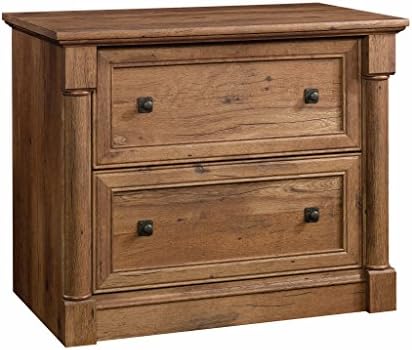 Sauder Palladia 2 Drawer File Cabinet, Lateral Filing Cabinets for Home Office, Hanging File Folders Organizer, Interlocking Drawers, in Vintage Oak Finish