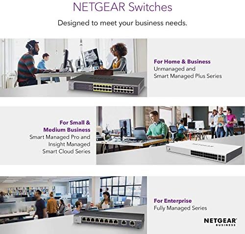 NETGEAR 16-Port Gigabit Ethernet Unmanaged PoE Switch (GS116PP) - with 16 x PoE+ @ 183W, Desktop/Rackmount, and ProSAFE Limited Lifetime Protection (Renewed)