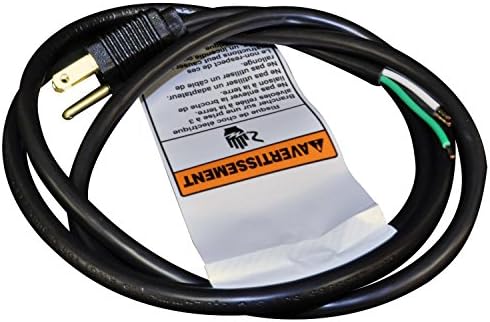 Whirlpool W10613691 Genuine OEM Power Cord For Range Hoods, 5 Feet Black Accessory – Replaces 3370315RP, 1550317, AH2367498, EA2367498, PS2367498