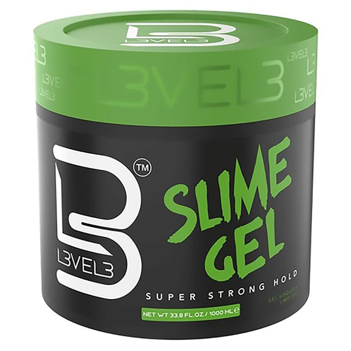 L3 Level 3 Slime Gel - Strong Control Hair Styling Gel - Flake-Free, Long-Lasting Hold - Adds Volume, Texture