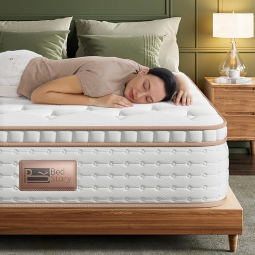 BedStory Firm Queen Mattress - 12 Inch Hybrid Mattress with Advanced Lumbar Support for Back Pain Relief - Motion Isolation and Reinforced Edges - Fiberglass-Free, CertiPUR-US, 365-Night Trial