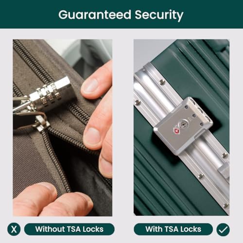 Nobl Travel Zipperless Carry On Suitcase - Noble Travel Suitcase Unbreakable Carry On Luggage 22x14x9 Airline Approved - Polycarbonate Shell, Aluminum Frame, Dual TSA Locks, 360° Spinner Wheels- Green