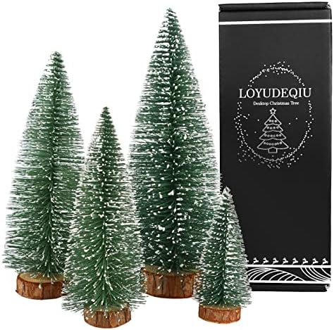 Desktop Miniature Pine Tree Tabletop Christmas Tree Small Pine Tree Decor Christmas Tree Toppers (Green 4pcs)