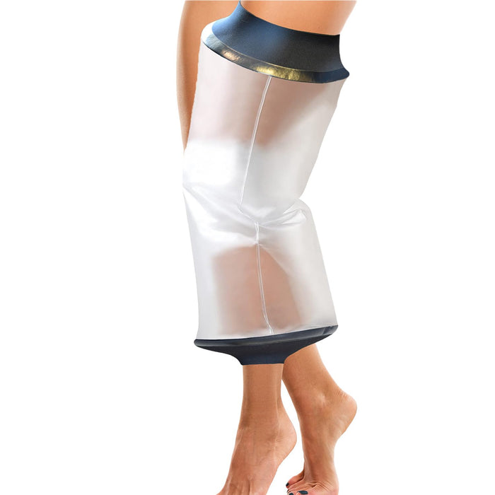 KEEFITT Knee Cast Cover for Shower, Waterproof Bandage and Cast Protector for Knee Replacement Surgery, Wound, Burns Watertight Protection Reusable,