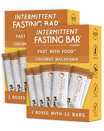 Prolon Fast Bars | Keto, Gluten Free, Dairy Free, Plant Based Protein, Intermittent Fasting Bars | Developed to Not Break Your Fast | Coconut Macadamia Nut, 24 Ct