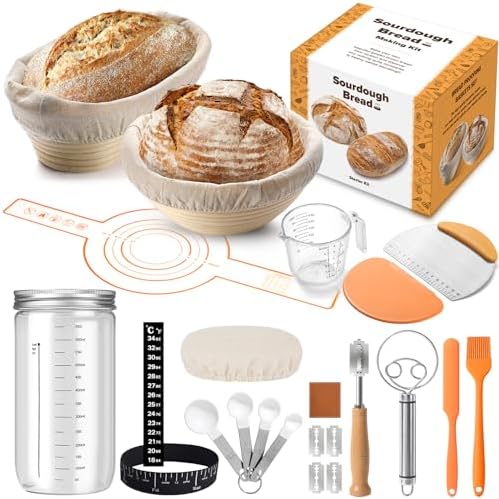 Sourdough Bread Starter Kit for Beginners 22pcs, Bread Making Kit with ...