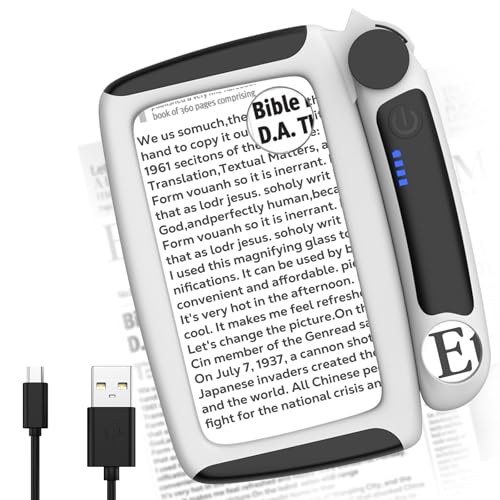 MoKo Magnifying Glass for Reading, Rechargeable 5/20/45X Full Page Book Magnifier, Magnifying Glass with Light 3 Modes, Folding Handheld Reading Magnifiers for Seniors Elderly Low Visions, Black