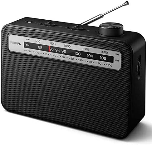 Philips AM FM Portable Radio 2000 Series with Speaker, AC Or Battery Operated- Powered Radios for Travel with 3.5mm Headphone Jack And Frequency Tuner, Telescopic Antenna