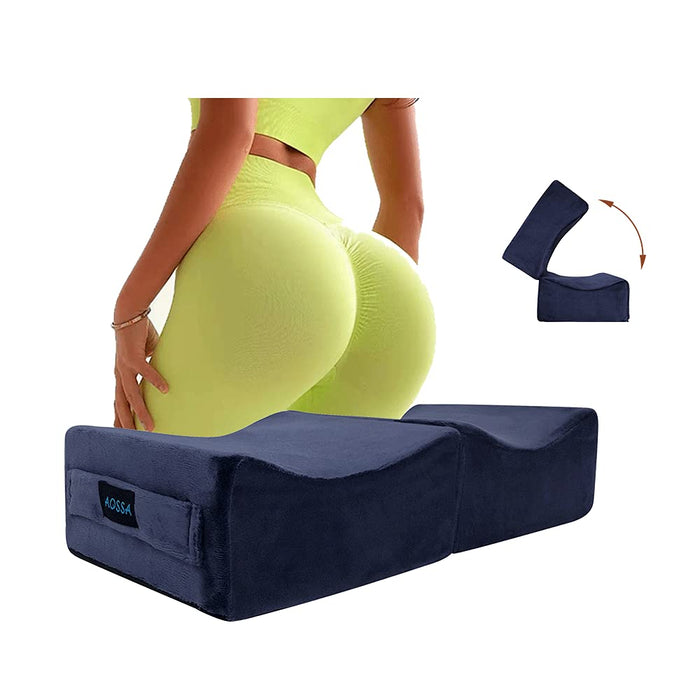 AOSSA BBL Pillow Brazilian Butt Lift Pillow After Surgery Seat Cushion Butt Pillow for Sitting Driving Post Recovery Booty Pillows Chair Butt Lift Buttocks Foam Cushion (Blue)