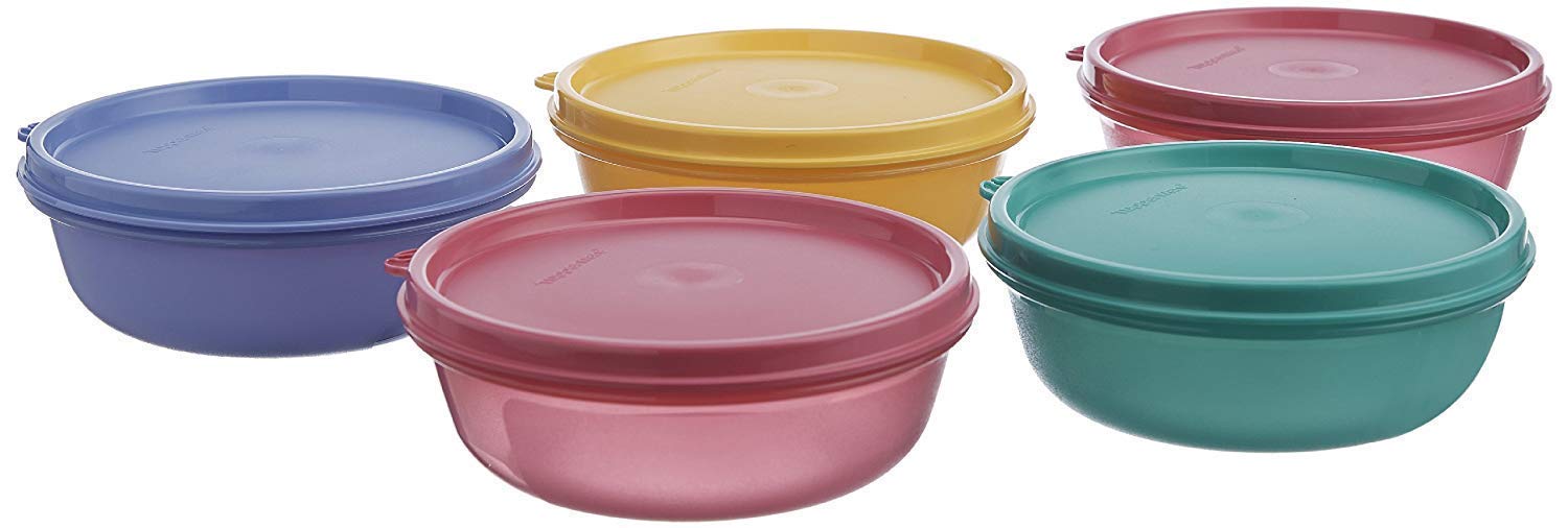 Tupin Tupperware Buddy Bowl Set, 300ml, Set of 5 (Color May Vary)