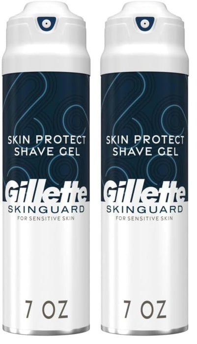 Gillette SkinGuard Shave Gel for Men, 7 oz Skin Protect Shave Gel with Shea Butter and Vitamin E (Pack of 2)