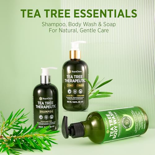 RoyceDerm Tea Tree Therapeutic Conditioner: Hydrating Conditioner for Itchy, Flaky Scalp - Soothing Botanical Formula with Tea Tree, Aloe, Camellia Seed Oil, Paraben & Sulfate Free