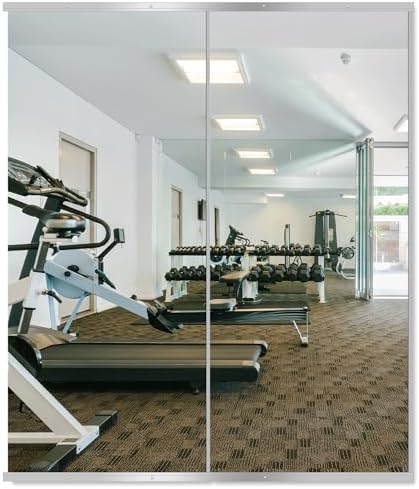 Delma Large Full Body Mirror for Yoga, Frameless Wall-Mounted Glass Panel (60"x25"-Silver) 2PCS for Home, Garage, Bedroom & Bathroom 60x25x2-Silver