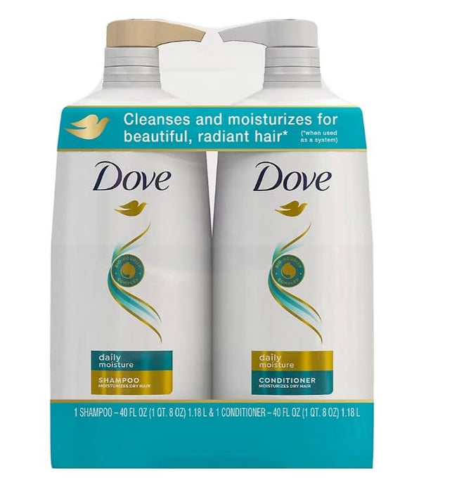 Dove Moisturizing Shampoo and Conditioner with Pump Daily Moisture, 2 ct./40 oz.