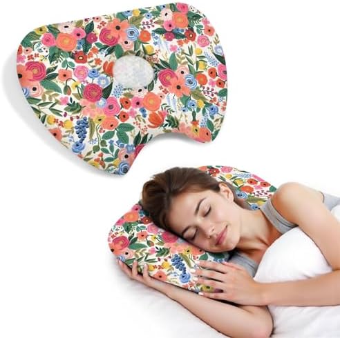 Ear Piercing Pillow for Side Sleepers with Washable Cover Pillows with Holes for Ear Pain,Donut Pillow for Adults CNH Ear Pain Relief Pressure Sores Ear Pillow with Hole in Center