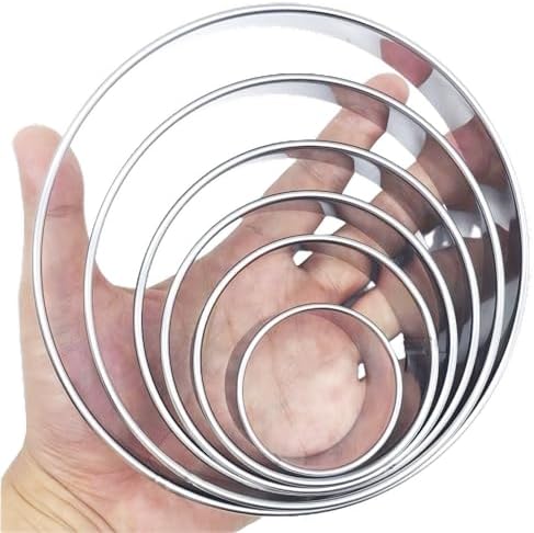 6 PCS Round Cookie Cutter Set (2, 3, 3.5, 4, 5, 6 Inch) - Biscuit Cutters For Baking - Large Circle Cookie Cutters Variety Pack, Metal Stainless Steel, 6 Pack