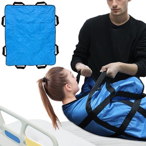 Reusable Positioning Bed Pads for Elderly with 8 Handles 48"x40"，Washable Transfer Slide Sheets for Moving, Turning, Lifting Patients, Draw Sheets for Hospital Bed, Padded Beds Senior Transfer Helper