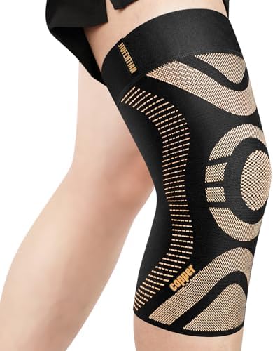 JIUFENTIAN Compression Knee Brace for Women and Men Copper Knee Brace for Women for Running Knee Pain,Sports Workout Knee Braces for Arthritis Pain Relief & Meniscus Tear Acl[SINGLE](3X-Large)