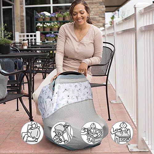 Boppy 4 and More Multi-use Cover, Koala, Quick-Dry UPF 50+ Knit and Breathable Mesh, Versatile for Car Seat Canopy, Nursing Cover, Infant Strollers, Shopping Carts, Highchairs and More