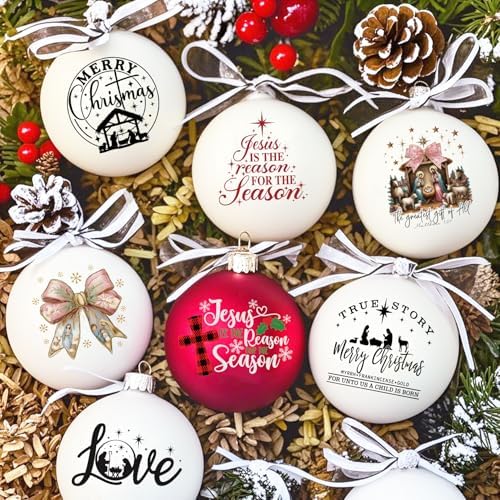 50Pcs Christmas Rub on Transfers Nativity Stickers for Ornaments UV DTF Nativity Mason Jar Decals Christian Jesus Christmas Word Stickers for Glass Jars Ball Water Bottle Wood Decor(nativity50)