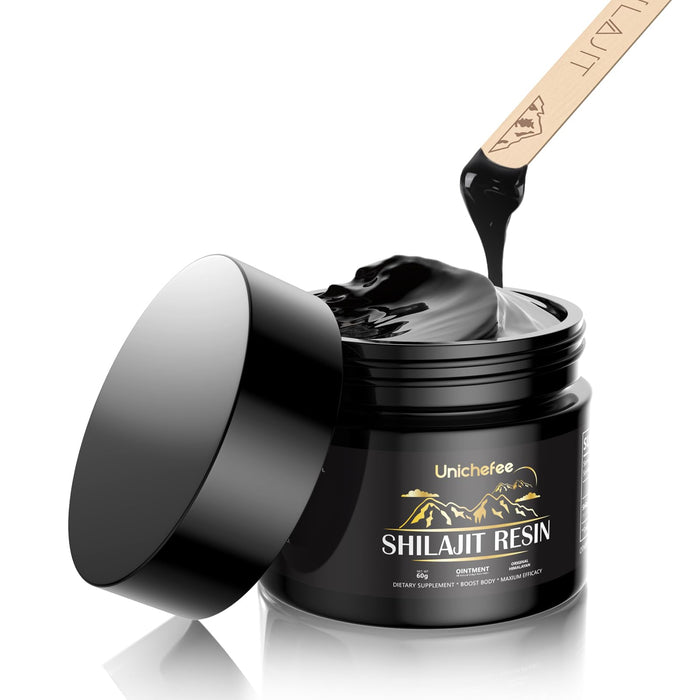 Unichefee 60g Shilajit Resin Pure Himalayan Organic 100% Shilajit Natural Resin Mineral Supplements for Men/Women, with 85+ Trace Minerals & Fulvic Acid for EnergyGET 20% OFF STOREWIDE!