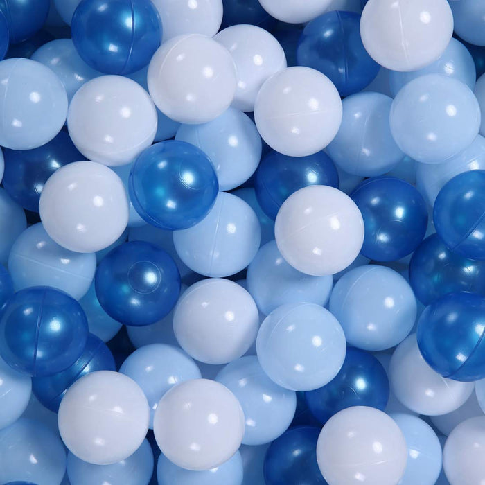 Retros Market Ball Pit Balls for Toddler, Baby Plastic Playballs Kids Soft Pastel Pelotas Non-Toxic BPA-Free Pearl Blue+Light Blue+White 100 Balls
