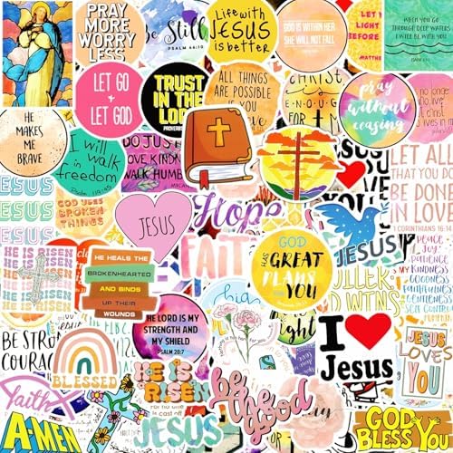 120 Pcs Inspirational Christian Stickers - Bible Verse Faith, Religious Jesus Motivational Stickers for Christmas, Easter Gifts