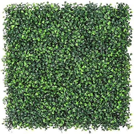 Sunnyglade 12 Pieces 20"x 20" Artificial Boxwood Panels Topiary Hedge Plant, Privacy Hedge Screen Sun Protected Suitable for Outdoor, Indoor, Garden, Fence, Backyard and Decor (12PCS)