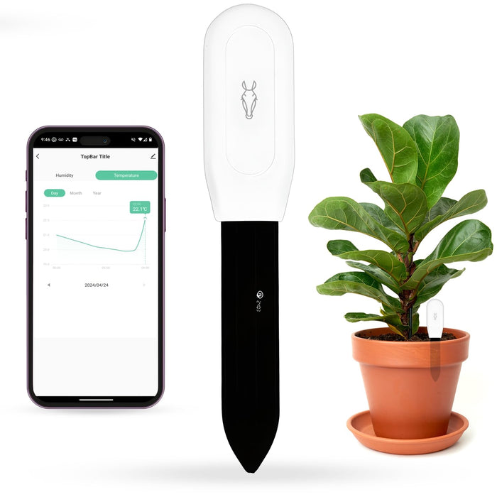 Linkstyle Smart Soil Moisture Sensor — 2-in-1 Bluetooth Moisture Meter and Temperature Tracker for Indoor Plants and Gardening, Real-time Notifications and app Control (Sensor Only) by LINKSTYLE
