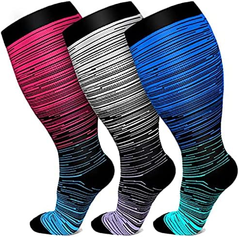 Plus Size Compression Socks for Women Men Wide Calf 15-20 mmHg Extra Large for Circulation Support Recovery