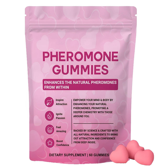 Pheromone Gummies for Women– Enhance Social Attraction & Confidence – Science-Backed Formula, Vegan & Gluten-Free –Non-GMO, Strawberry Flavor, 60 Gummies