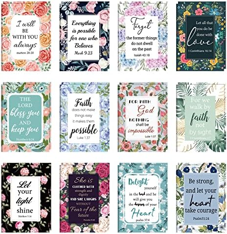 24 Pack Bible Verse Small Pocket Notebook Bible Inspirational Notebooks Religious Devotionals Gifts for Women School Supplies Christmas Gifts Bulk (Floral style)