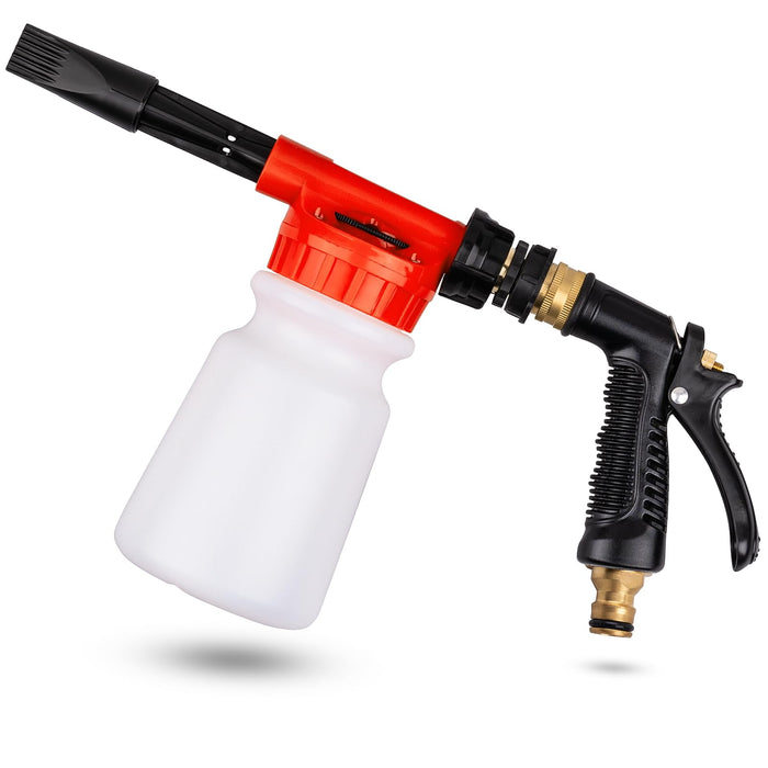 Siapupy Car Wash Foam Gun, Car Wash Sprayer with Adjustable Foam Dial Foam Nozzle, Foam Cannon Attachs to Any Garden Hose, Durable 3/8" Brass Joint Soap Gun for Home Garden Use