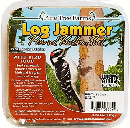 6 Packs Pine Tree Farms Log Jammer Peanut Suet 3 Plugs Per Pack (18 Plugs Total)