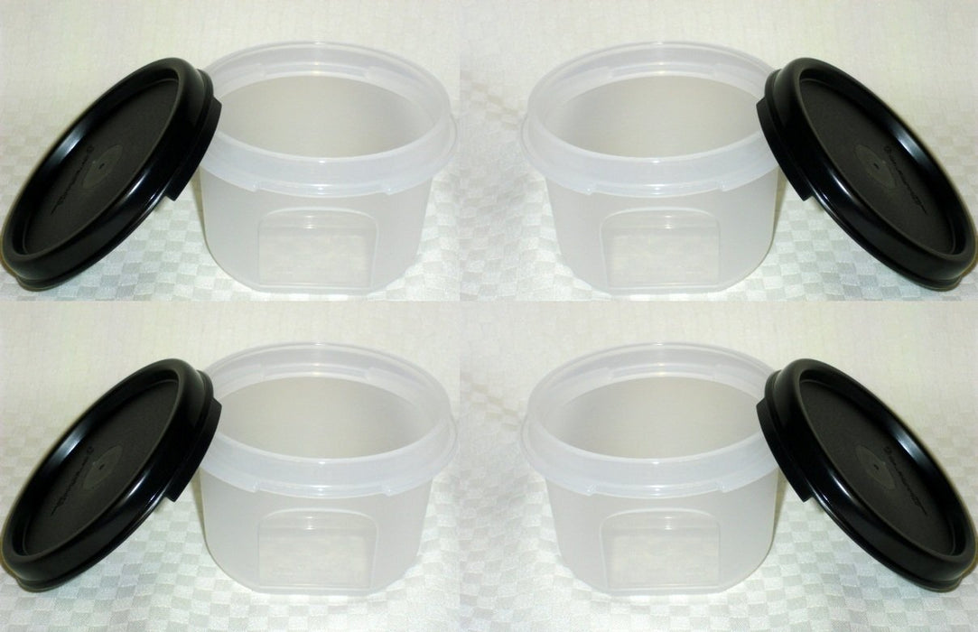 Tupperware Modular Mates Round 1 Set of 4 in Black