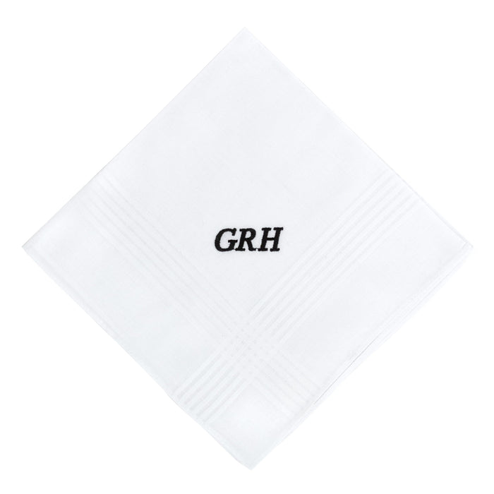 Monogrammed Handkerchief for Men Christmas Gifts for Him Soft Cotton Men's Initial Letter Hanky Groom Wedding Hankerchief Personalized