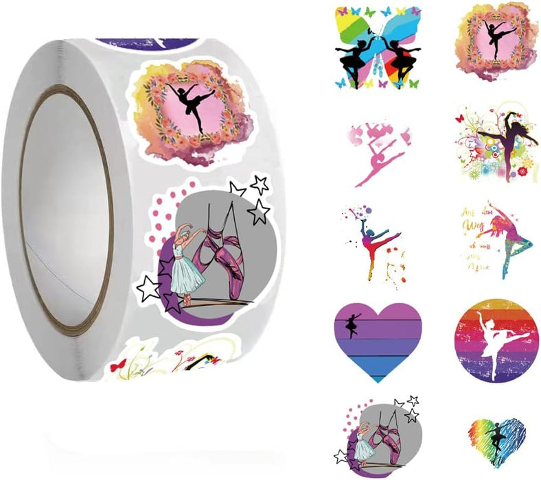 500 Pcs Dance Aesthetic Graffiti Round Seal Label Self-Adhesive Stickers for Christmas Halloween Party Decorations for Scrapbooking Envelopes Water Bottles(Fashion Pattern 10)