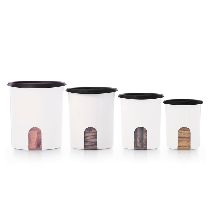 Tupperware One Touch Reminder Canisters 4 Canister Food Storage Set, Dishwasher Safe and BPA Free, (4 Containers, 4 Lids)