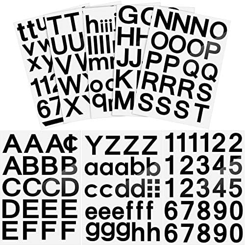 Outus 8 Sheets Vinyl Letter Stickers Self Adhesive Mailbox Numbers Alphabet Stickers Stick on Letters for Christmas Stockings Scrapbook Bulletin Board School Business(2 Inch,Black)