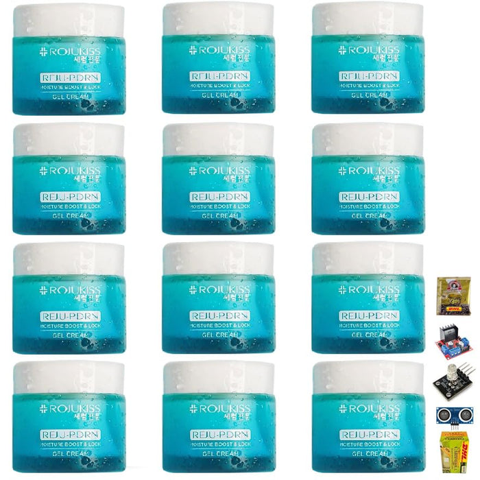 Generic Rojukiss REJU-PDRN Moisture Boost & Lock Gel Cream 50ml/Box Moisture Smooth Nourish Skin Set 12 No0647899465 By Beautygoodshop [Get Free For You Beauty Gifts], Large Normal, White